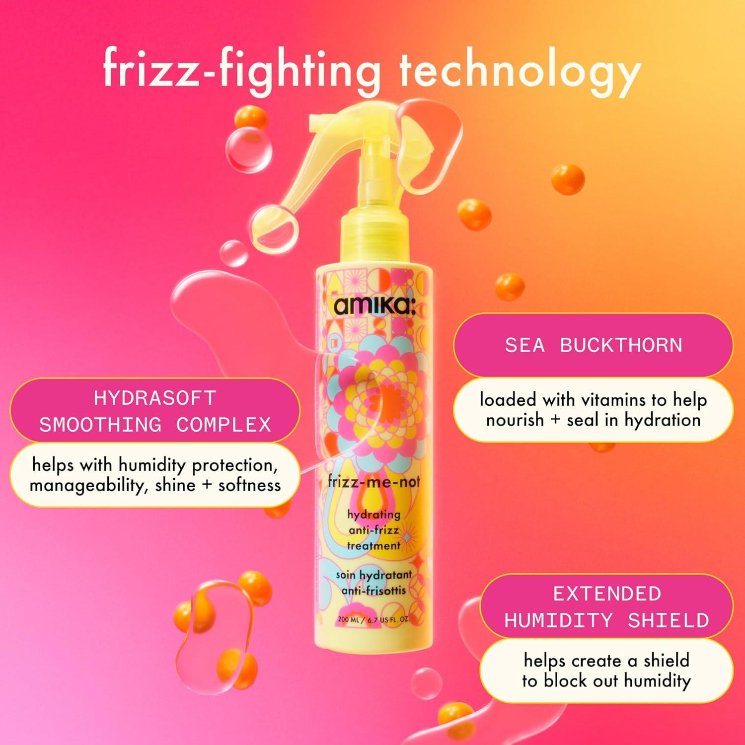 image:imageamika frizzmenot hydrating antifrizz treatment lightweight hydrating spray for medium to thick coarse hair types 2a4c humidity heat protection smooth frizz for up to 3 days2 Fl Oz Pack of 1