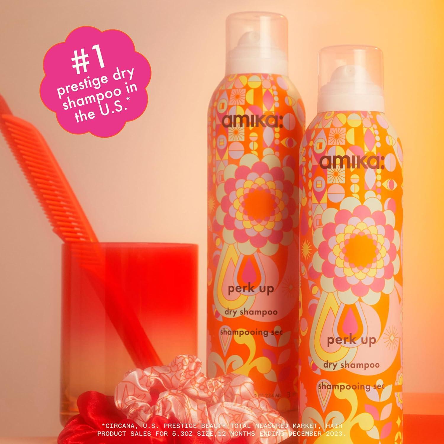 image:imageamika perk up talcfree dry shampoo refreshes roots with a voluminous oomph between washes no white residue absorbs oil reduces odor for all hair typesan uplifting blend of bright pink grapefruit juicy apricot warm vanilla